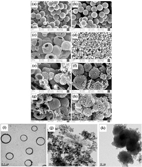 Fe Sem Image Of A Ps Spheres B Spspani C Pnhm D Fe3o4