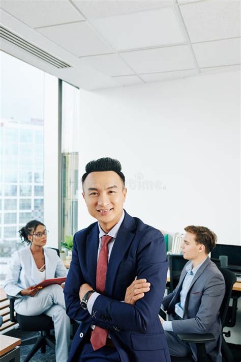 Happy Businessman in Modern Office Stock Image - Image of businessman ...