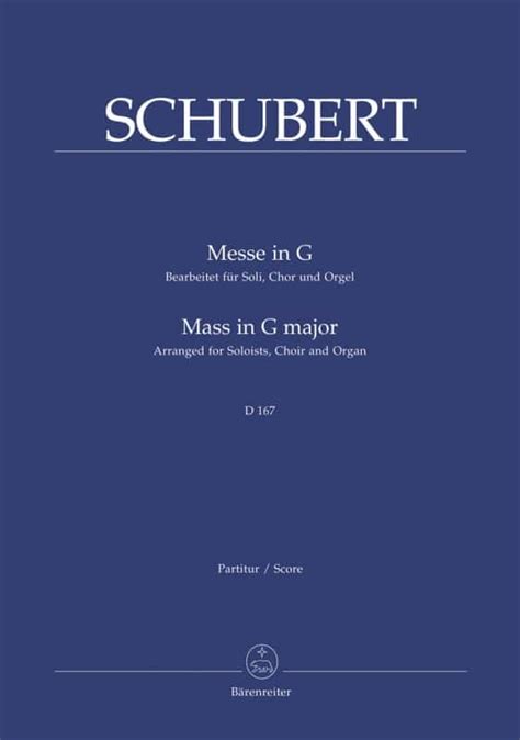 Schubert Franz Messe In Gmass In G Major D 167 Arranged For