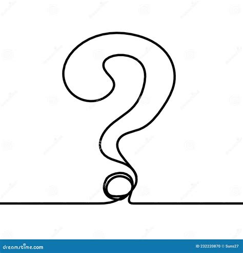 Abstract Question Mark Continuous Lines Drawing Stock Vector