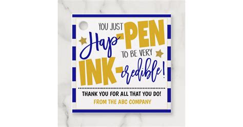 Pen Thank You Gift Tag | Zazzle