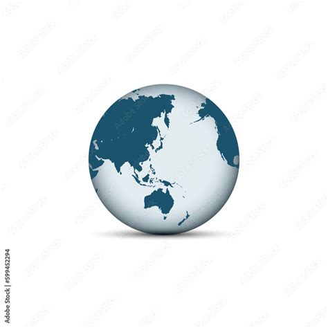 Earth Globe Icons Earth Hemispheres With Continents Vector World Map