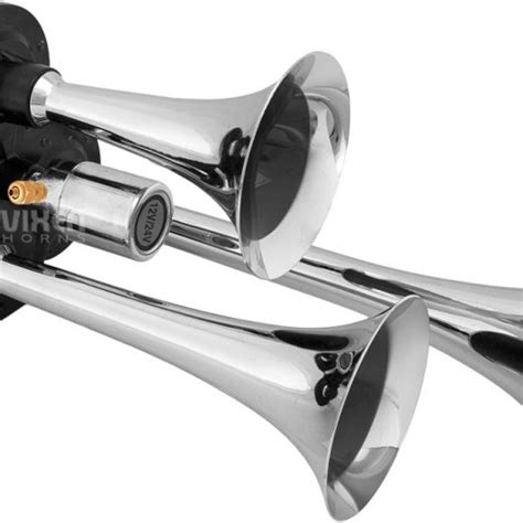 VIXEN HORNS VXO8210 3311C TRIPLE TRUMPET TRAIN AIR HORN CHROME PLATED