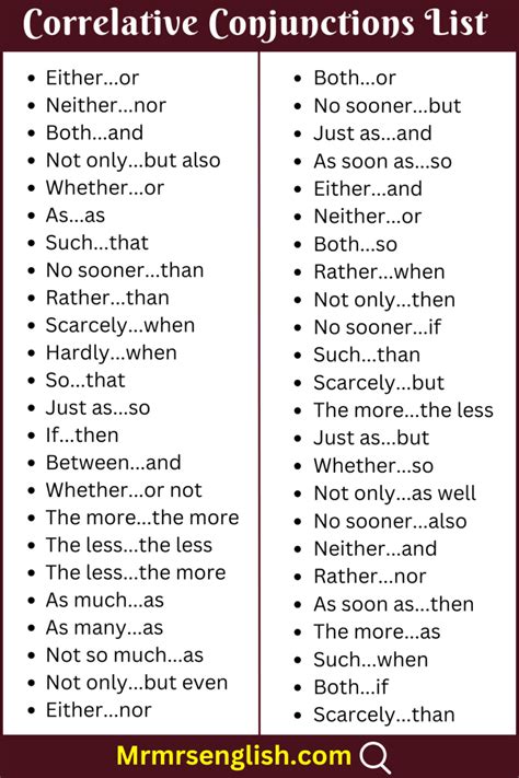 Correlative Conjunctions Definition And Example Sentences Mr Mrs English