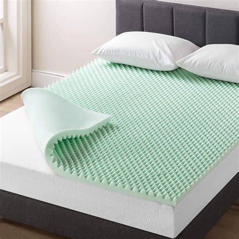 Mellow 4 Egg Crate Memory Foam Mattress Topper With Green