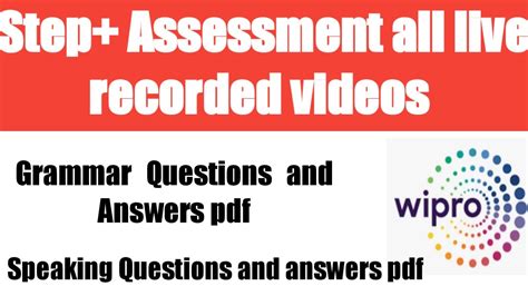 Step Plus Assessment Wipro Step Plus Assessment Sim Wilp YouTube