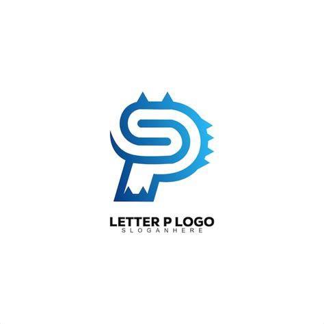 Cor gradiente de design de logotipo letra p Vetor Grátis