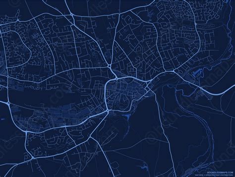 Yeovil Dark Blue Vector Map Boundless Maps