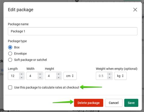 Solved How Can I Remove Saved Package Under Shipping Shopify Community