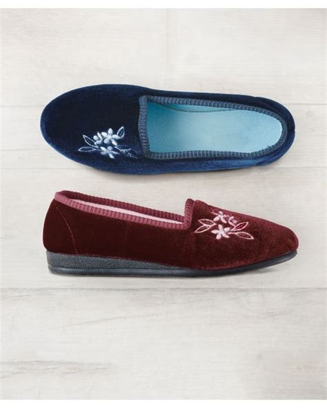 Pack Of Embroidered Slippers Mocassin Damart Co Uk