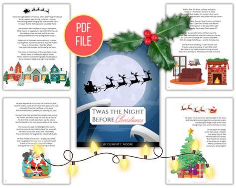 Printable Twas the Night Before Christmas Poem – Bright Color Mom Shop