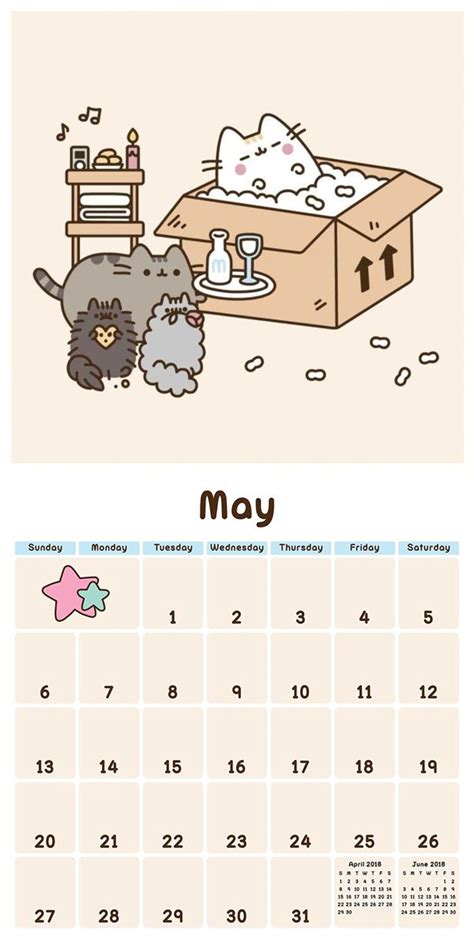 Cute Pusheen Calendarmay Cat Calendar Calendar Wallpaper Origami