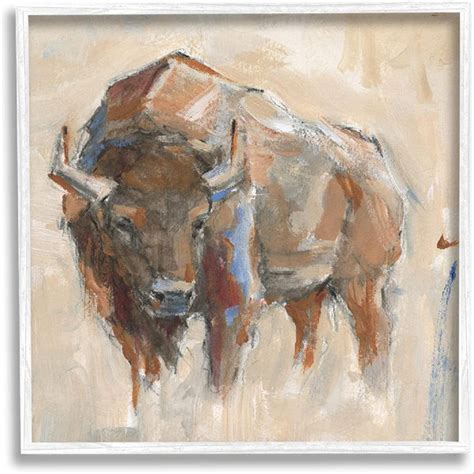 August Grove® Bison Portrait Country Wildlife Painting Framed Wa Bison