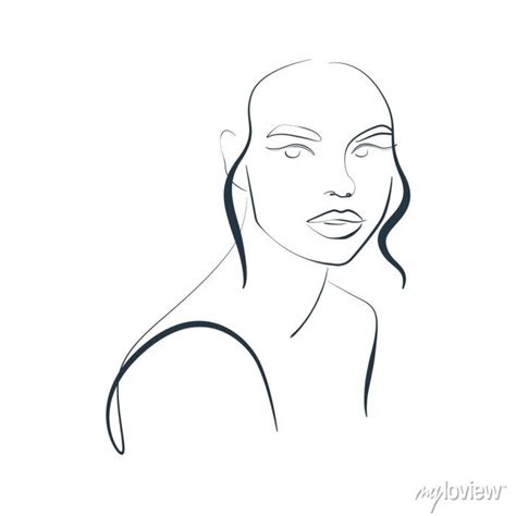 Woman Face Line Drawing Abstract Minimal Female Face One Line Posters