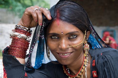 Portrait Of A Beautiful Rajasthani Woman India Let Sch Focus