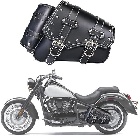 Qjbomto Motorrad Satteltaschen Weiches Pvc Leder F R Harley Sportster