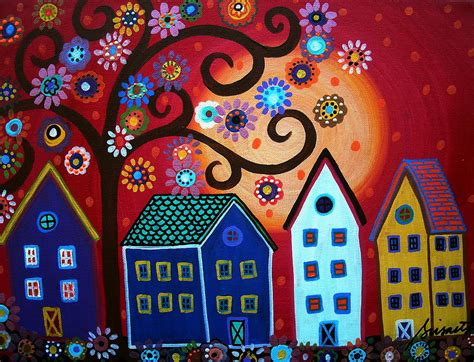 Mexican Town Painting by Pristine Cartera Turkus - Fine Art America