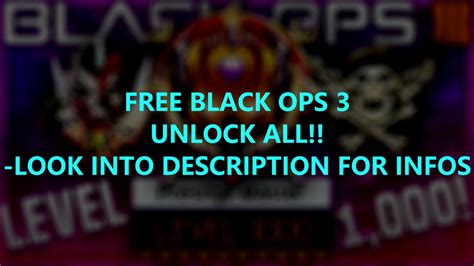 FREE BLACK OPS 3 UNLOCK ALL YouTube