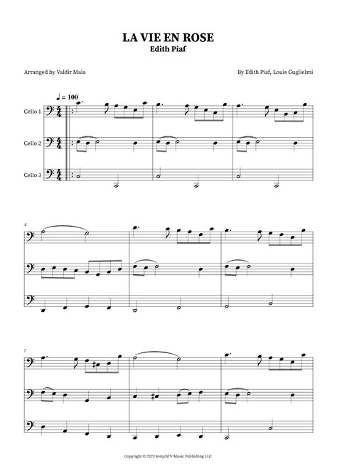 La Vie En Rose Arr Valdir Maia By Edith Piaf Sheet Music For String Ensemble At Sheet Music