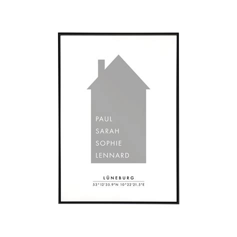 Personalisiertes Familienposter Mit Koordinaten Und Ort Haus Etsy De