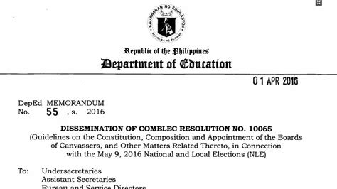 Dissemination of COMELEC Resolution No. 10065 - TeacherPH