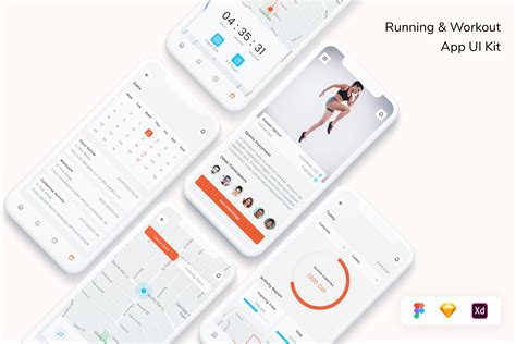 Running And Workout App Ui Kit App Templates Creative Market