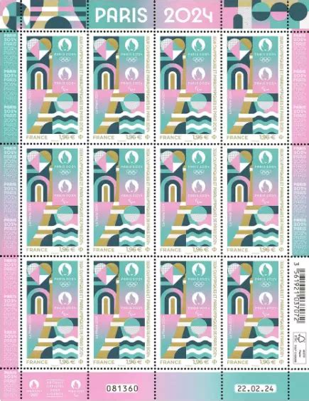 Feuille Timbres Jeux Olympiques Et Paralympiques De Paris Eur