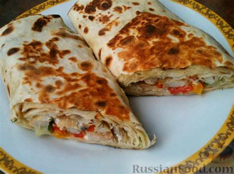 Рецепт: Лаваш с начинкой (домашняя шаурма с мясом и овощами) на ...