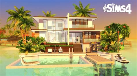 Modern Beach House Sulani The Sims 4 No Cc Stop Motion Build Youtube