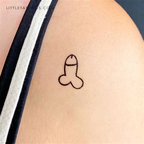 Minimalistic Style Penis Temporary Tattoo Placed On The