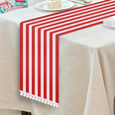 Amazon Ameter Christmas Table Runner Inches Red And White