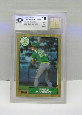 Topps Tiffany Mark Mcgwire Bccg Mint Rookie W Game Bat Ebay