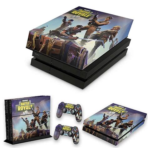 KIT PS4 Fat Skin E Capa Anti Poeira Fortnite Battle Royale Pop Arte