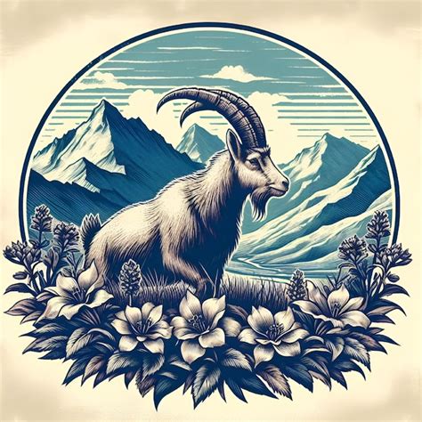 Premium Vector Vector Mountain Goat Tshirt Logo