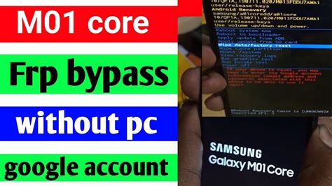 Samsung M01 Core Frp Bypass Without Pc Samsung Google Account Bypass