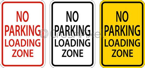 No Parking Loading Zone Sign On White Background - stock vector 5039644 ...