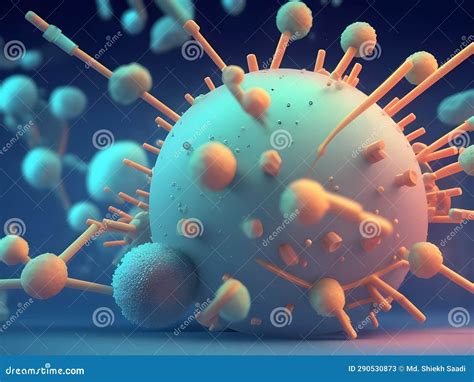 Virus Symtoms And Bacteria In Body Created With Generative Ai Stock