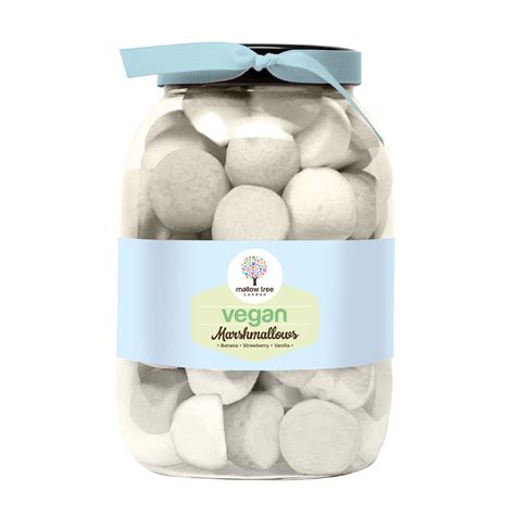 Vegan Assorted Flavoured Marshmallow Balls Large Ribbon T Jar 700