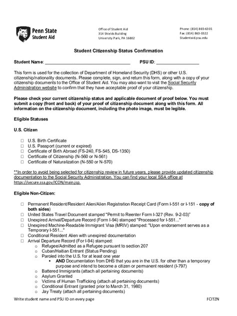 Fillable Online Studentaid Psu Fillable Online Studentaid Psu Phone And