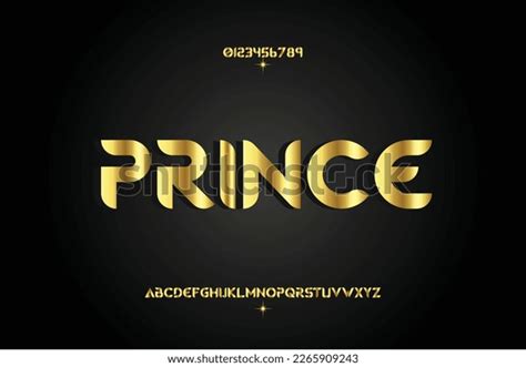 Prince Elegant Golden Alphabet Letters Font Stock Vector Royalty Free