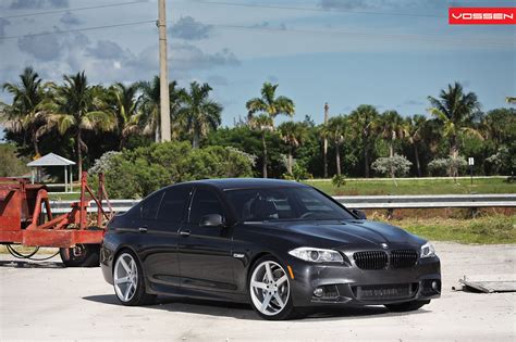 Black BMW 5-Series Looking Good on 5 Spoke Chrome CV Vossen Wheels ...