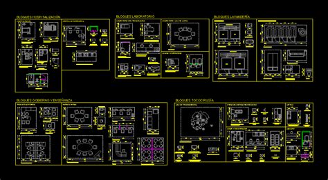 Bloques De Hospital En DWG 496 27 KB Librería CAD