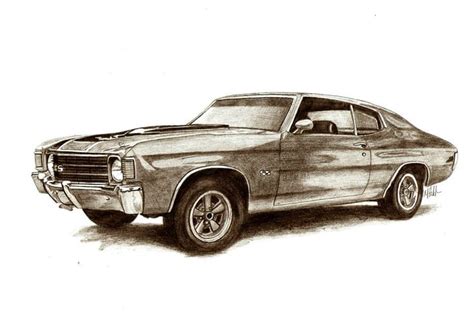 Brown And Black Muscle Car Sketch Hd Wallpaper Wallpaper Flare