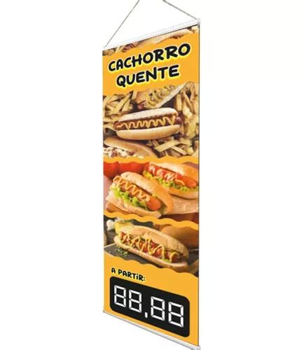 Placa Faixa Banner Cachorro Quente 100x30 Cm MercadoLivre