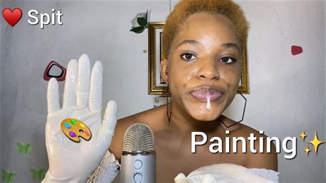 ASMR Very MESSY SPIT PAINTING With Lots Of Tingles Mouth Sounds