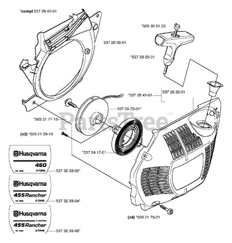 Husqvarna 455 E Rancher Husqvarna Chainsaw 2006 06 Starter Parts Lookup With Diagrams