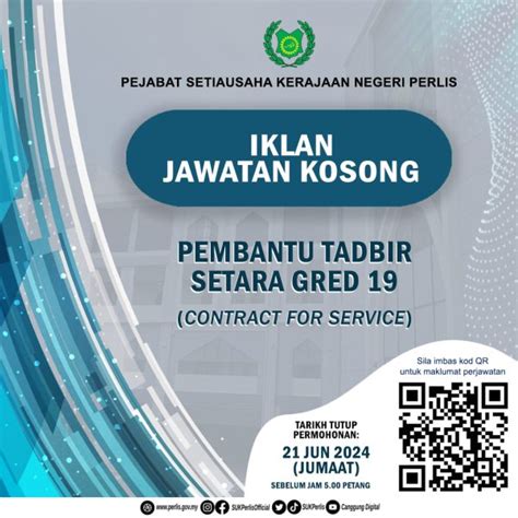 Iklan Jawatan Kosong Pejabat Setiausaha Kerajaan Negeri Perlis Suk