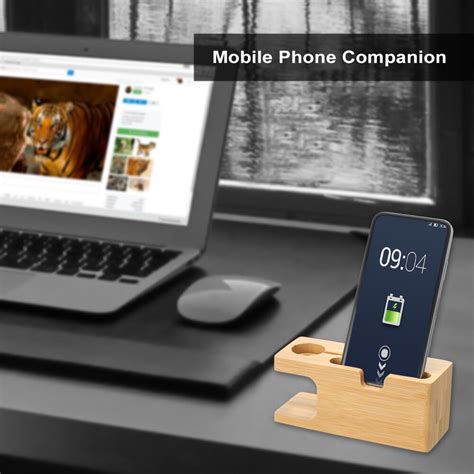 Smartphone Opladen Dock Station Bamboe Base Telefo Grandado