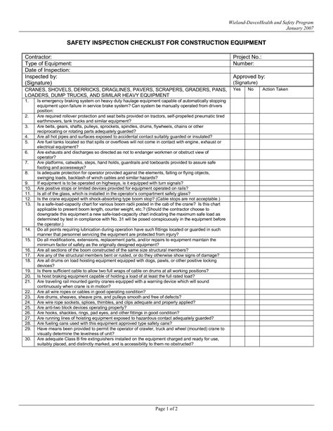 Construction Equipment Checklist - How to create a Construction Equipment Checklist? Download th ...