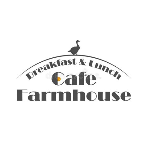 The Farmhouse Breakfast Lunch Logo Design Vector Illustration Stock